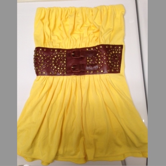 EUC SKY BRAND Strapless Top Studded Leather Belt - Picture 1 of 5